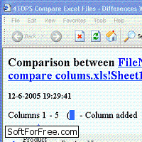 Скачать программа 4TOPS Compare Excel Files бесплатно