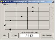 Скачать программа YGS Guitar Chords Help System (303 аккорда) бесплатно