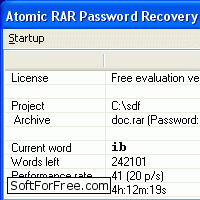 Скачать программа Atomic RAR Password Recovery бесплатно