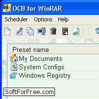 Acritum One-click BackUp for WinRAR - Скриншоты